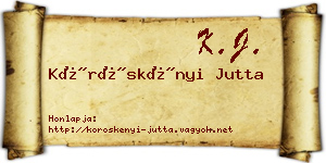 Köröskényi Jutta névjegykártya